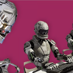 AI content robot graphic