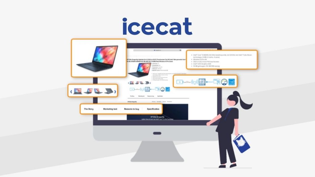 Icecat Platform Graphic with Laptop Computers