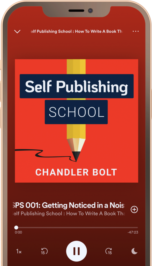 A screenshot of The Self Publishing School podcast.
