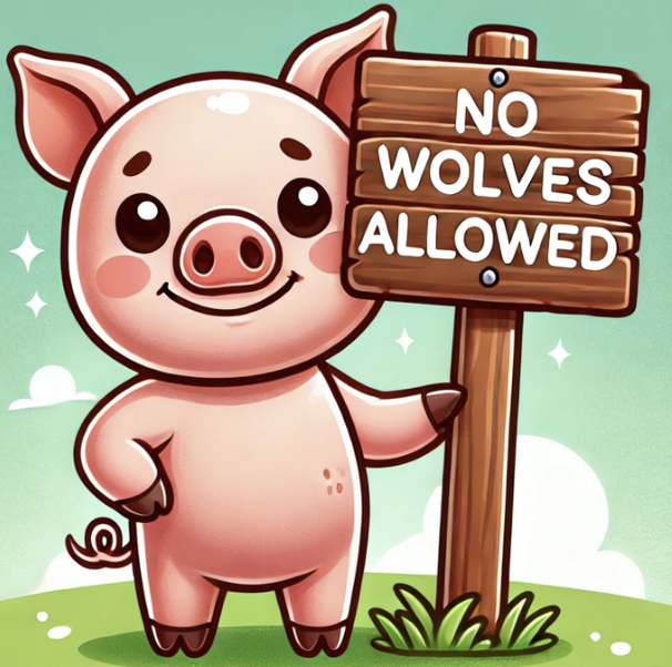 No Wolves Allowed Pig