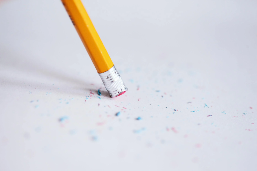 A worn-out yellow pencil in close-up.