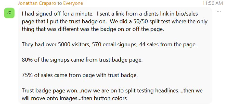 trust badge results