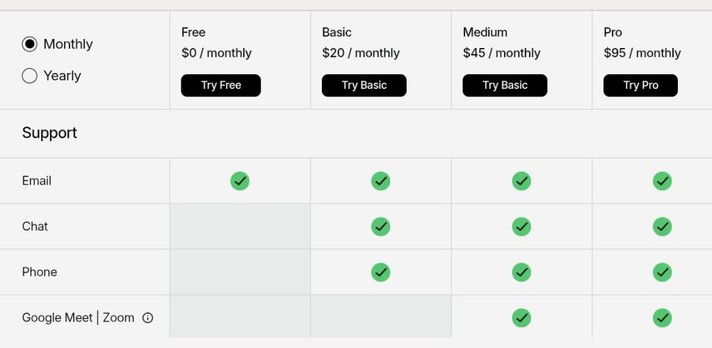 Stripo pricing plans and features that are accessible.
