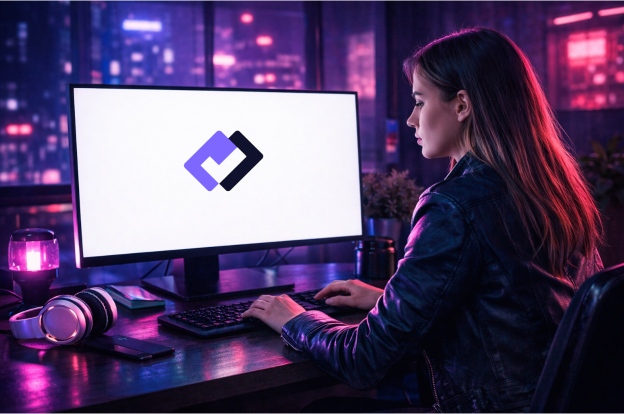 Illustration of a person using forms.app to create forms and surveys online