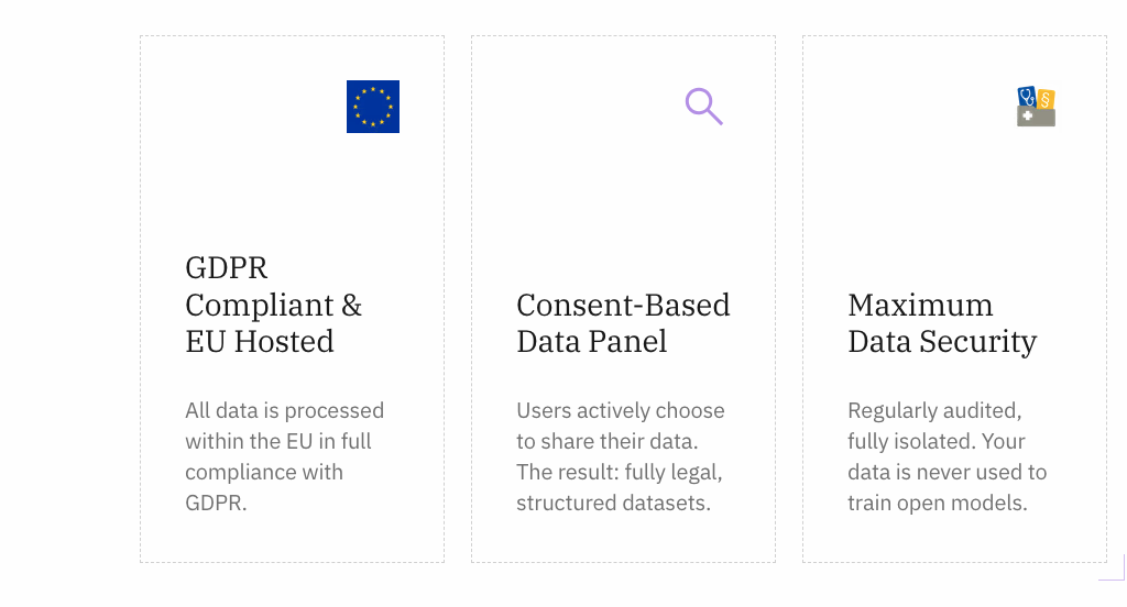 Screenshot from Datapods’ website showing how secure it is.