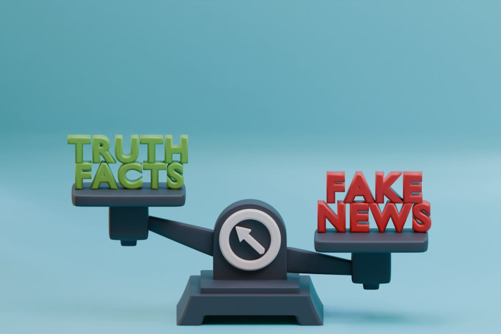 Truth vs Fake News Conceptual Scale Illustration