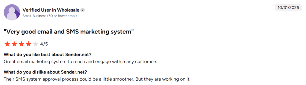 G2 review from a verified small-business user in wholesale.