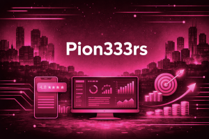 A cyber-punk illustration of the Pion333rs’s platform