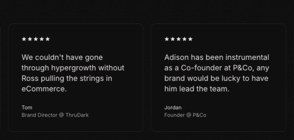 Screenshot of customers’ reviews for Pion333rs