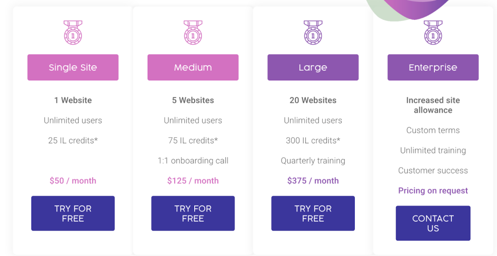 SEOTesting pricing plan page.