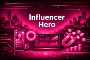 A cyber-punk illustration of Influencer Hero