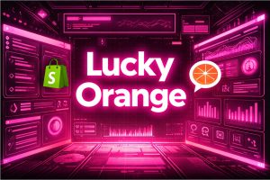 A cyberpunk illustration of a Lucky Orange CRO platform overview