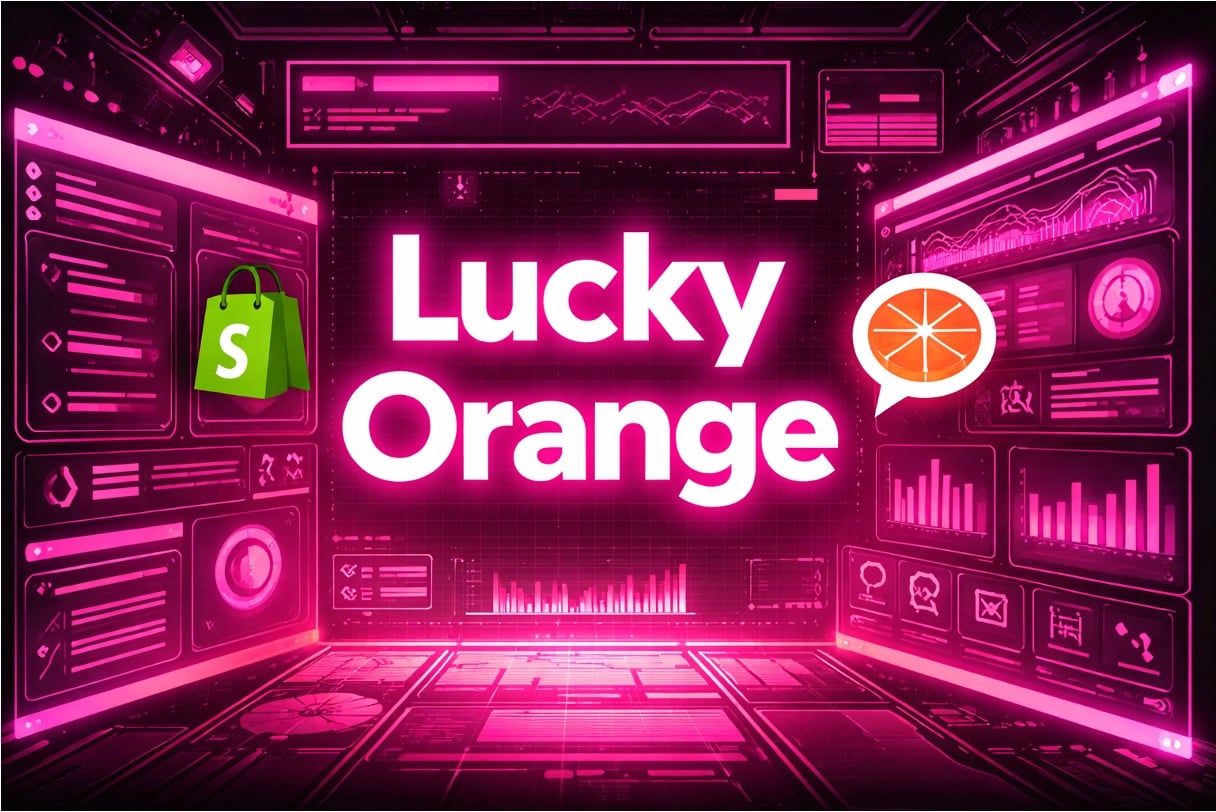 A cyberpunk illustration of a Lucky Orange CRO platform overview
