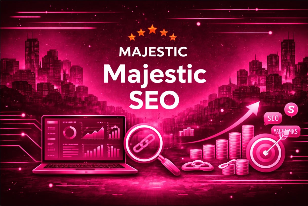 Cyber-punk illustration of Majestic SEO