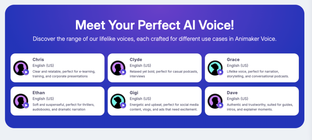 Screenshot from Animaker AI’s website.