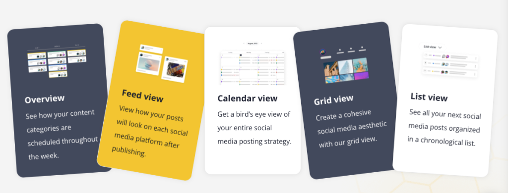 SocialBee software’s scheduling page.