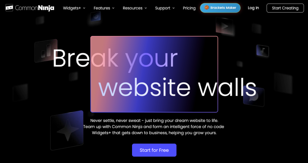 Screenshot of Common Ninja’s home page