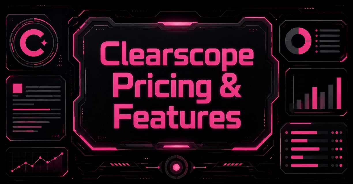Cyberpunk futuristic illustration of Clearscope Pricing & Features
