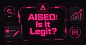 AISEO title graphic questioning whether the AI writing tool is legitimate