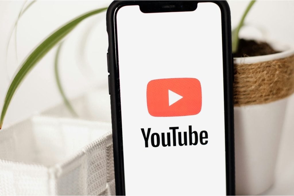 YouTube app opened on a mobile phone
