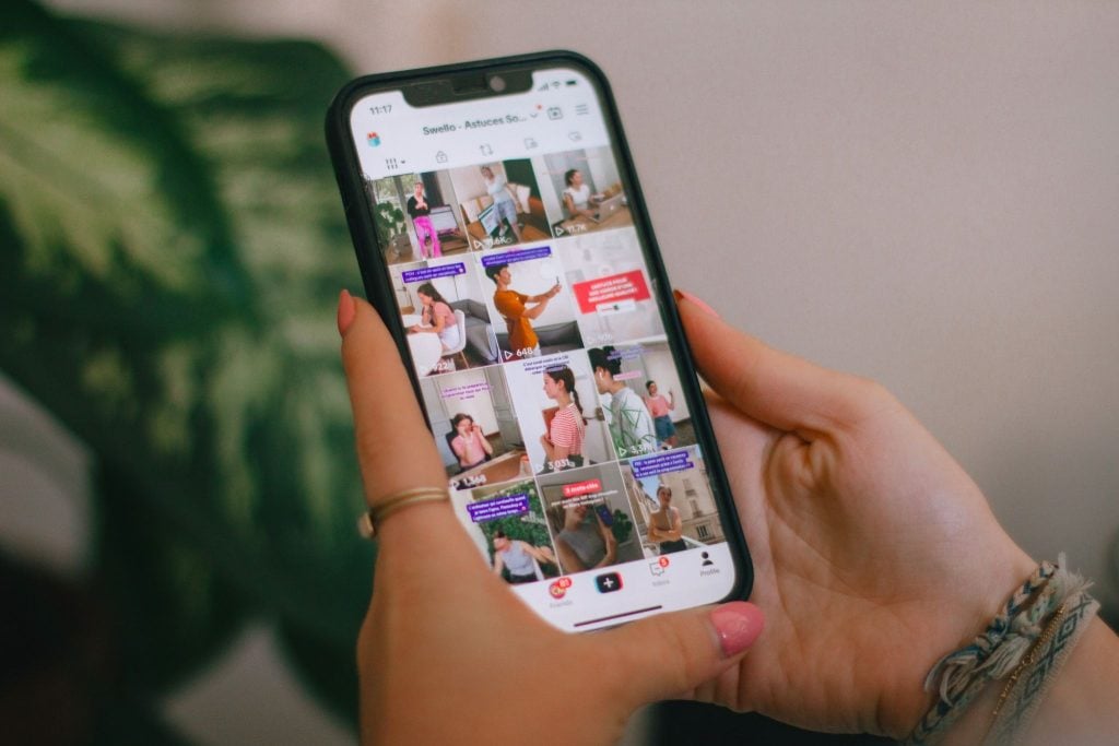 Person browsing a content creator’s TikTok feed