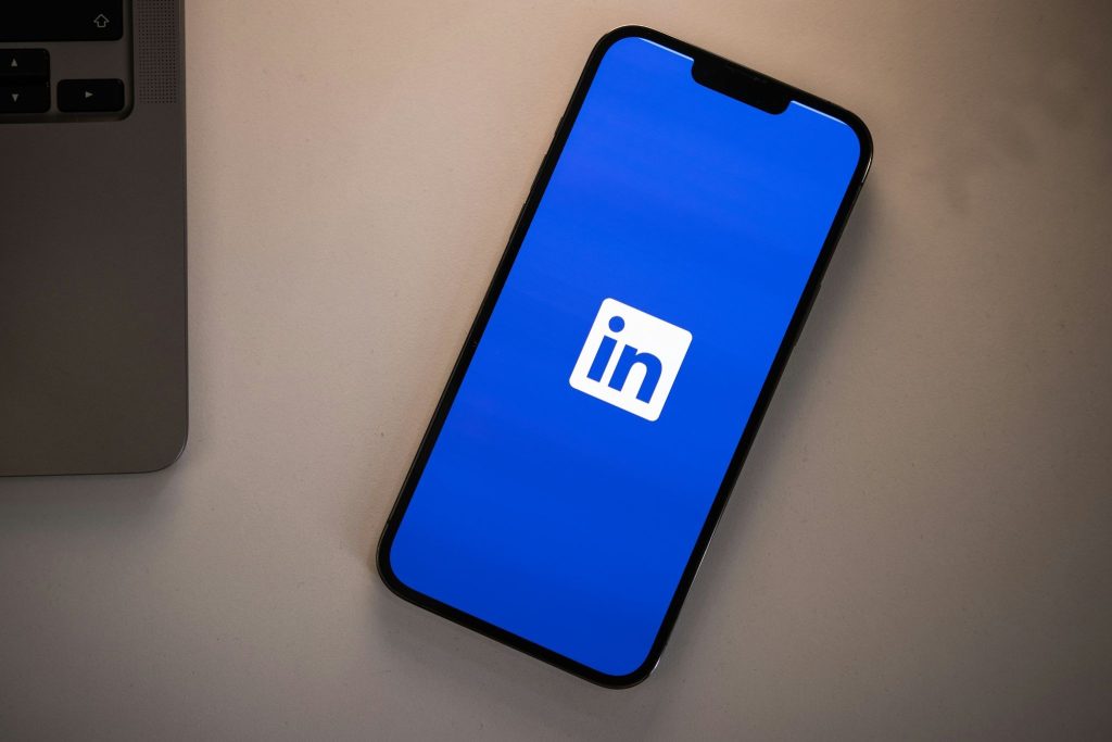 LinkedIn app loading on a mobile phone