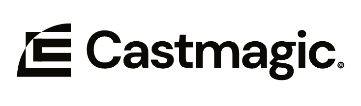 Logo of Castmagic, which works with over 60 languages