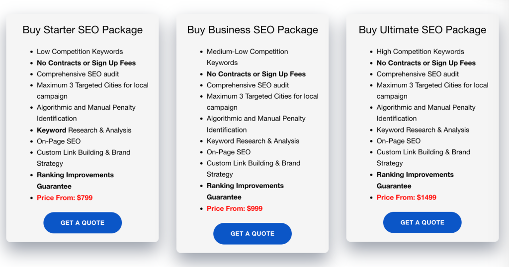 Marketing 1on1’s SEO packages