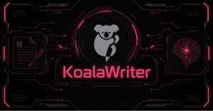 Cyberpunk illustration showing KoalaWriter’s core features