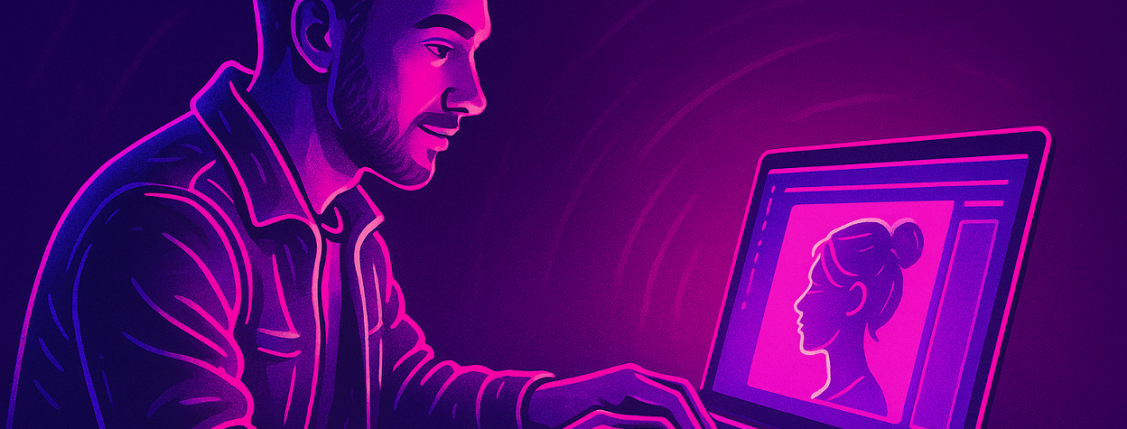 A man creating an image