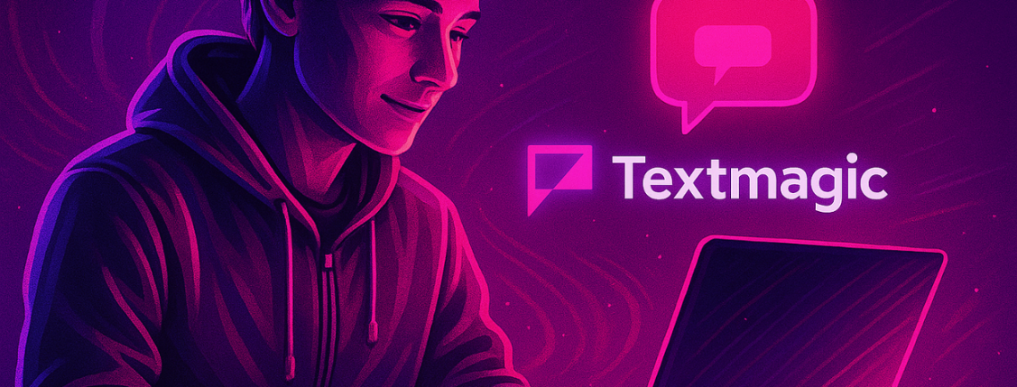 A man using TextMagic A man using TextMagic