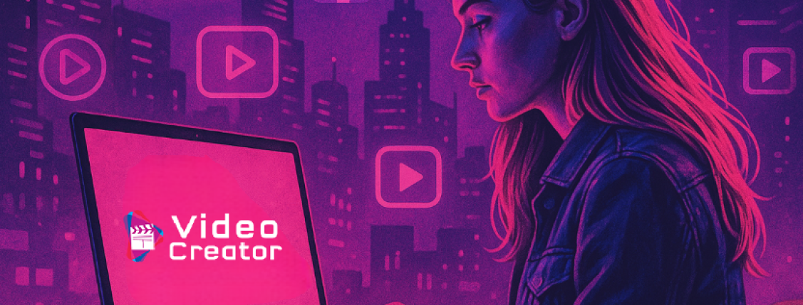 Digital illustration of the use of the VideoCreator application