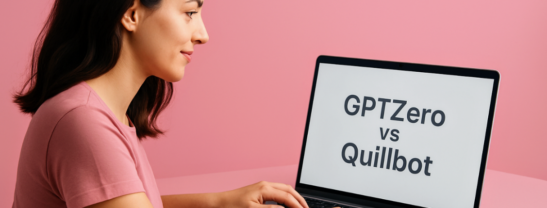 Illustration showing GPTZero vs Quillbot AI Detector