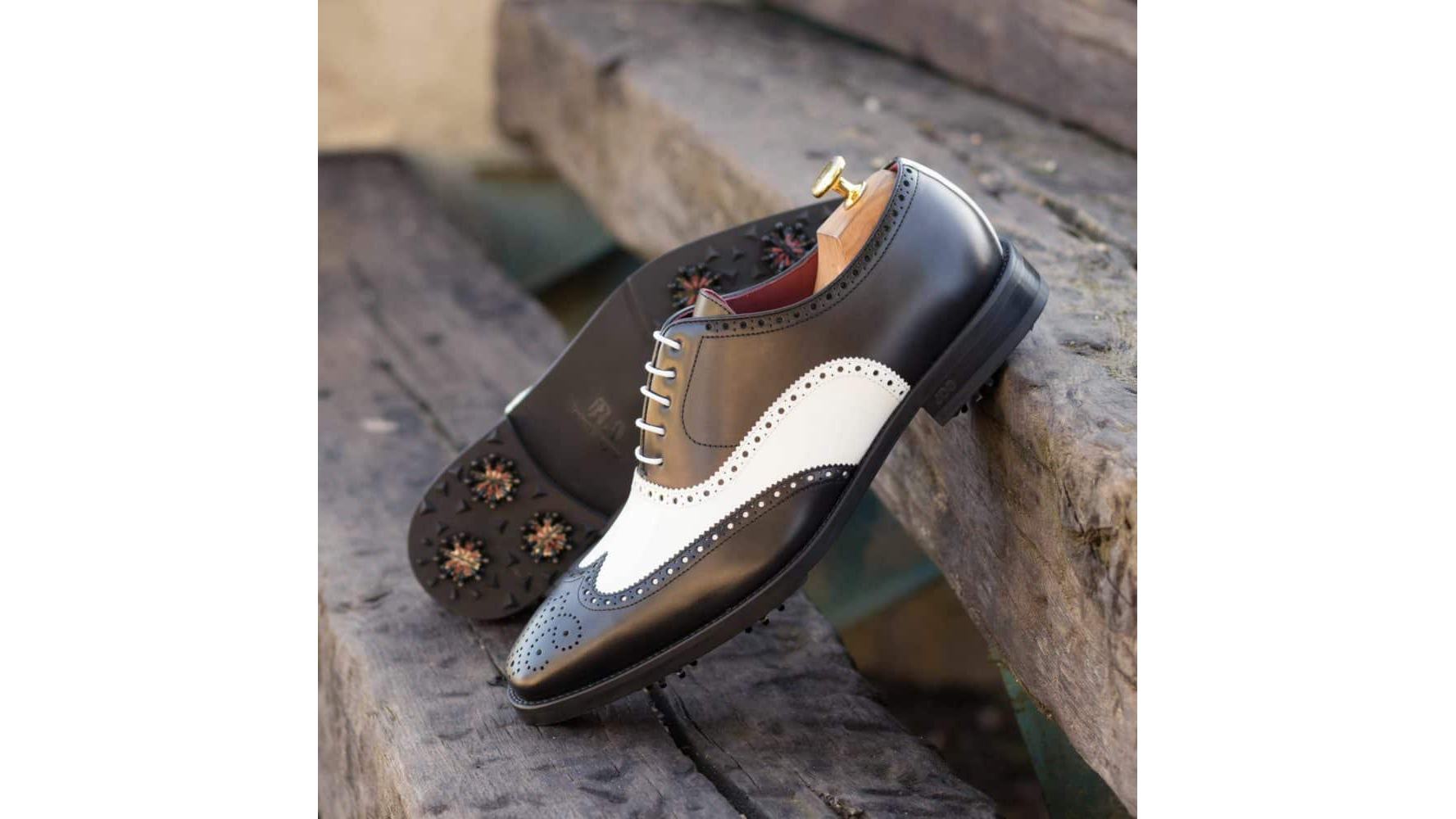 These Luxury Goodyear Welt Brown Wingtip Golf Shoes Have An Artisan Hand Patina