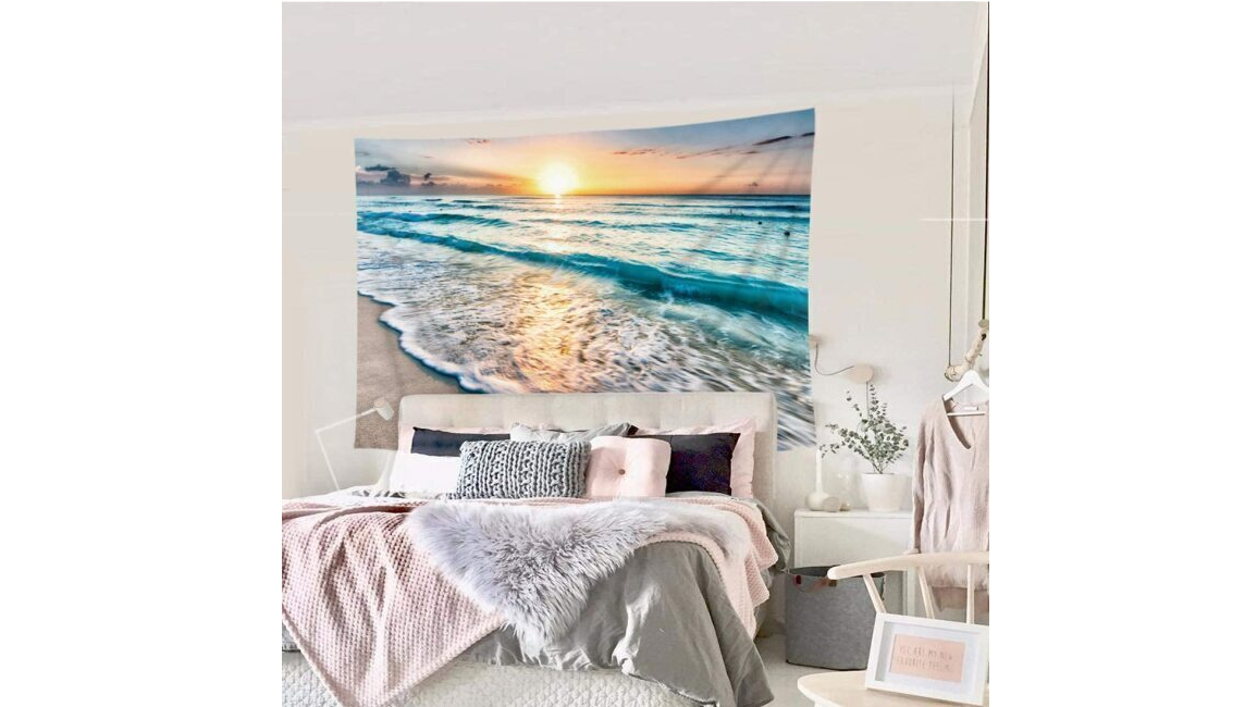 Lightweight Hawaii Beach-Inspired Wall Tapestry Doubles As Blanket & Tablecloth