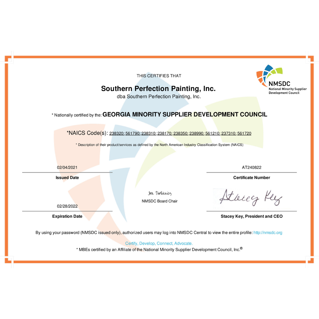 Residential Painting Contractor Serving Grayson, GA Is Now Diversity Certified