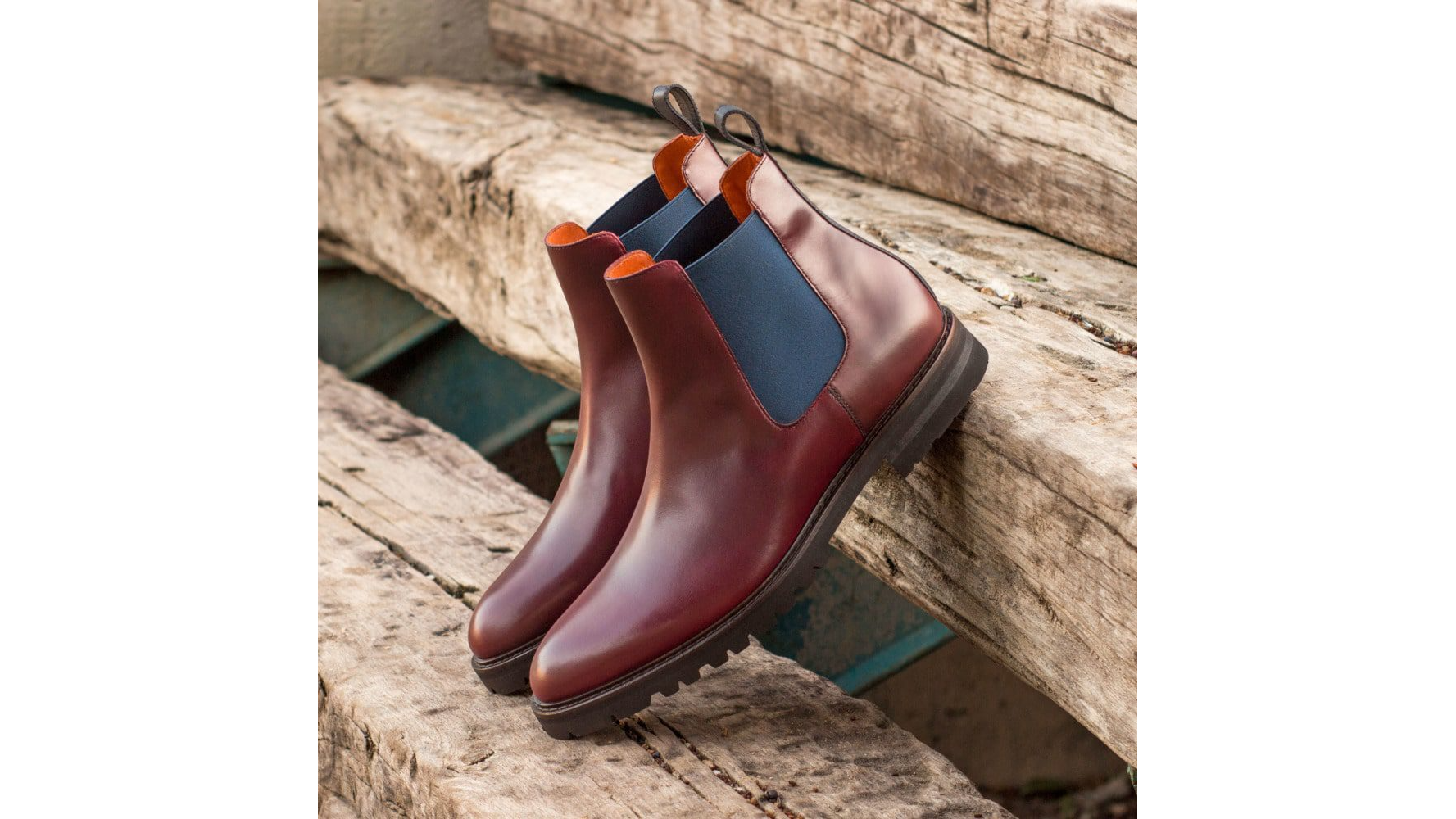 Get Luxury European Leather Chelsea Mens Burgundy Boots For High Fashion Cachet