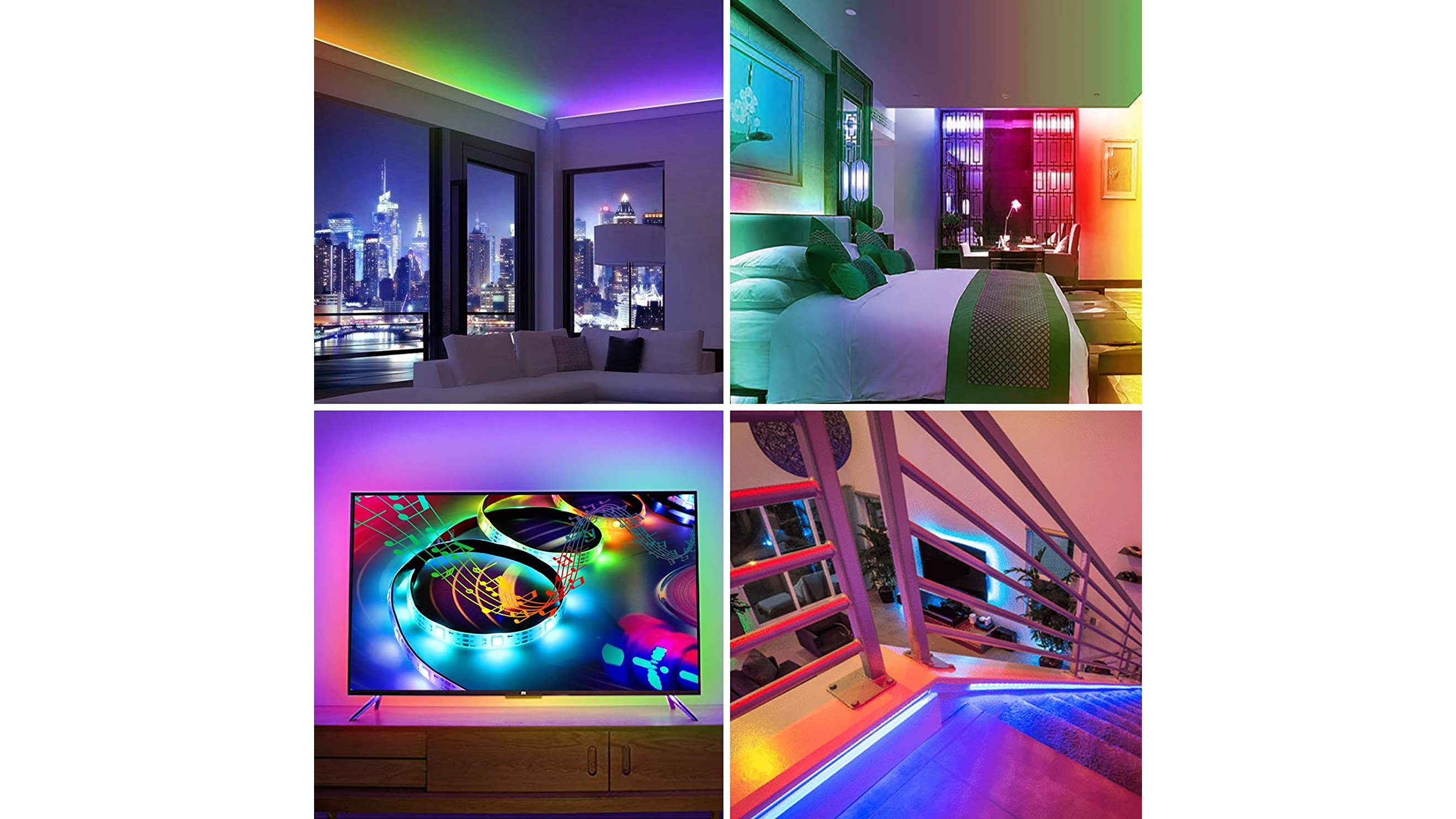 Dynamic Sparkling LED Strip Lights With Rainbow Colors Brighten Up Your Home