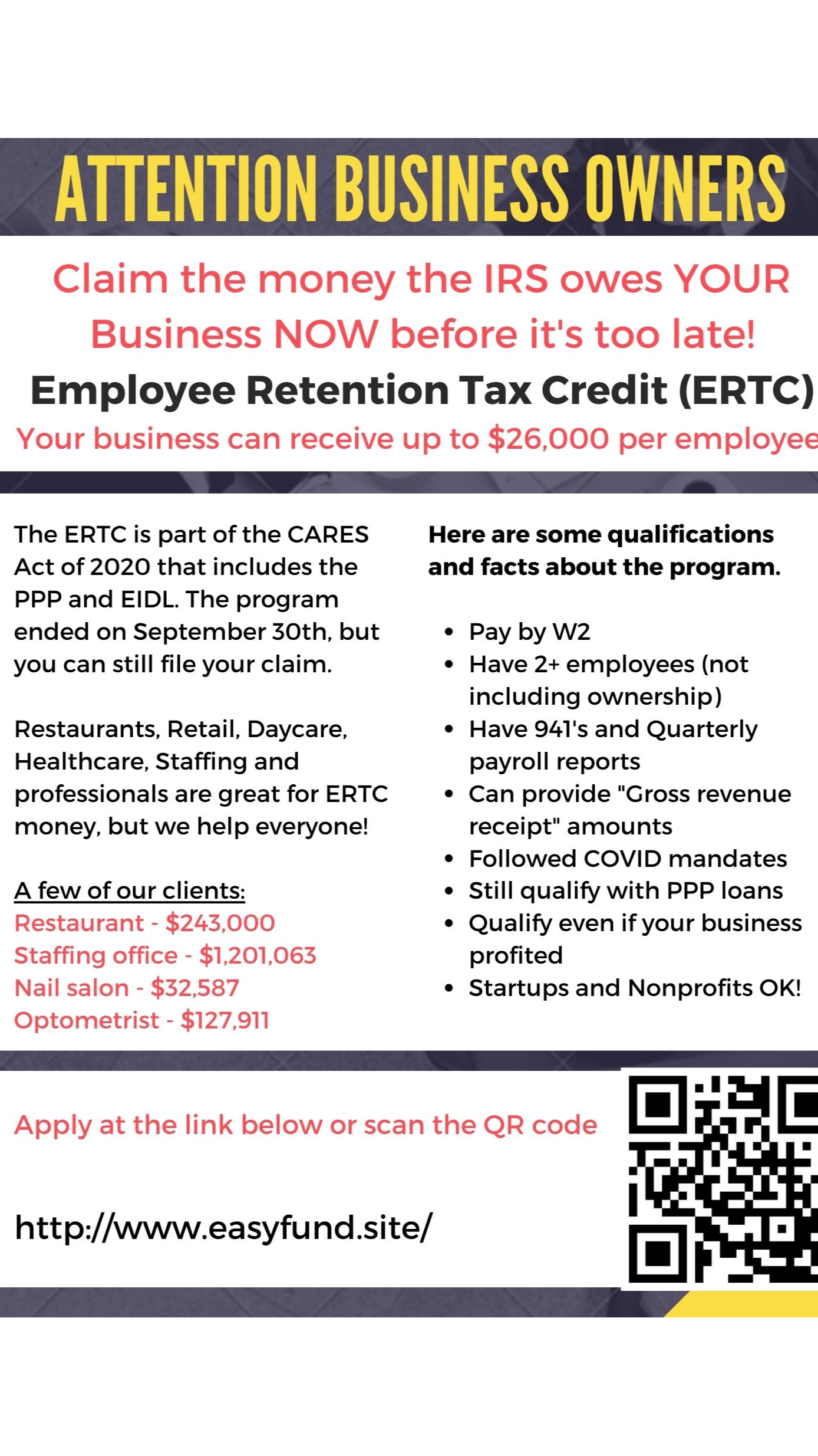 Free ERTC Rebate Estimates & Fast Tax Credit Application For SMBs & Non-Profits