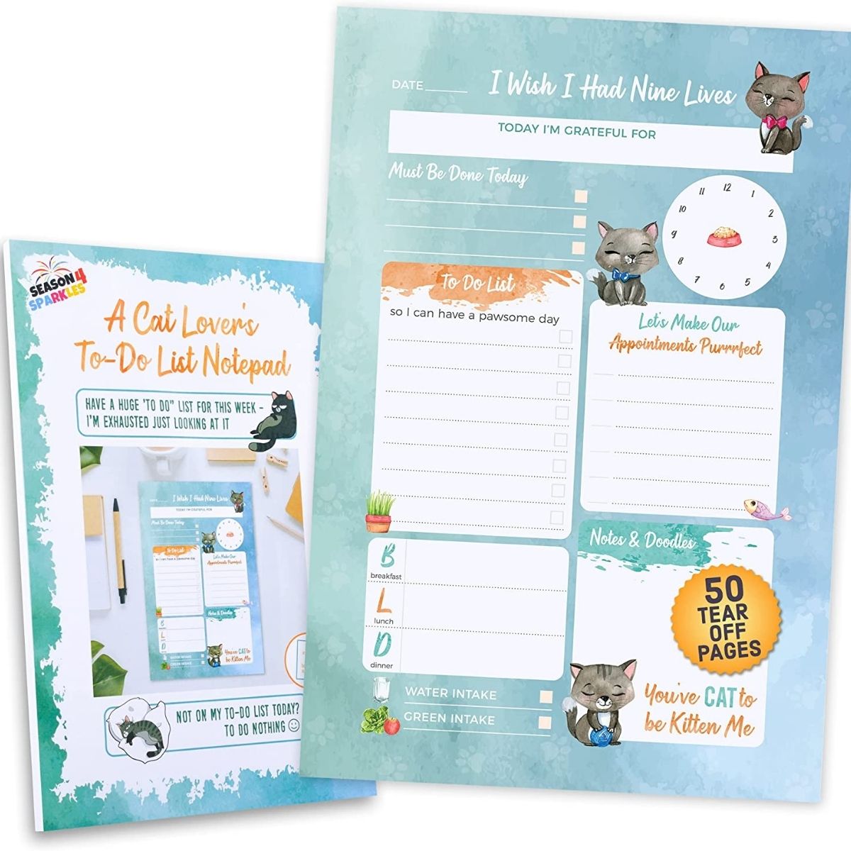 Get A Cute Cat-Themed To-Do List Notepad With Diet Notes & Must-Do Sections