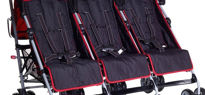 cheap side by side triple Stroller from birth to 3 Years ideal For Childminders