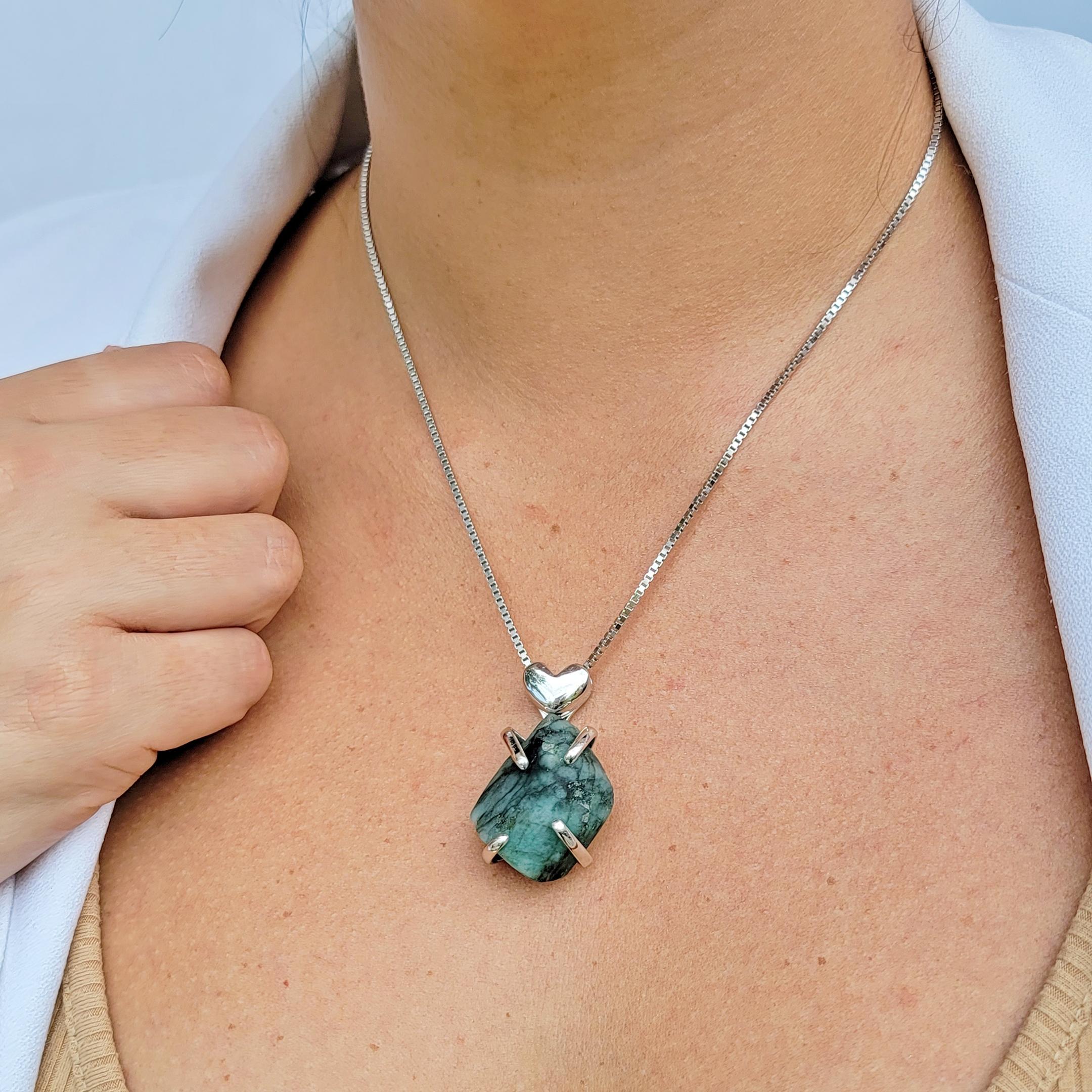 Raw Emerald & Crystal Necklace Is The Perfect Birthday Gift & Wisdom Symbol