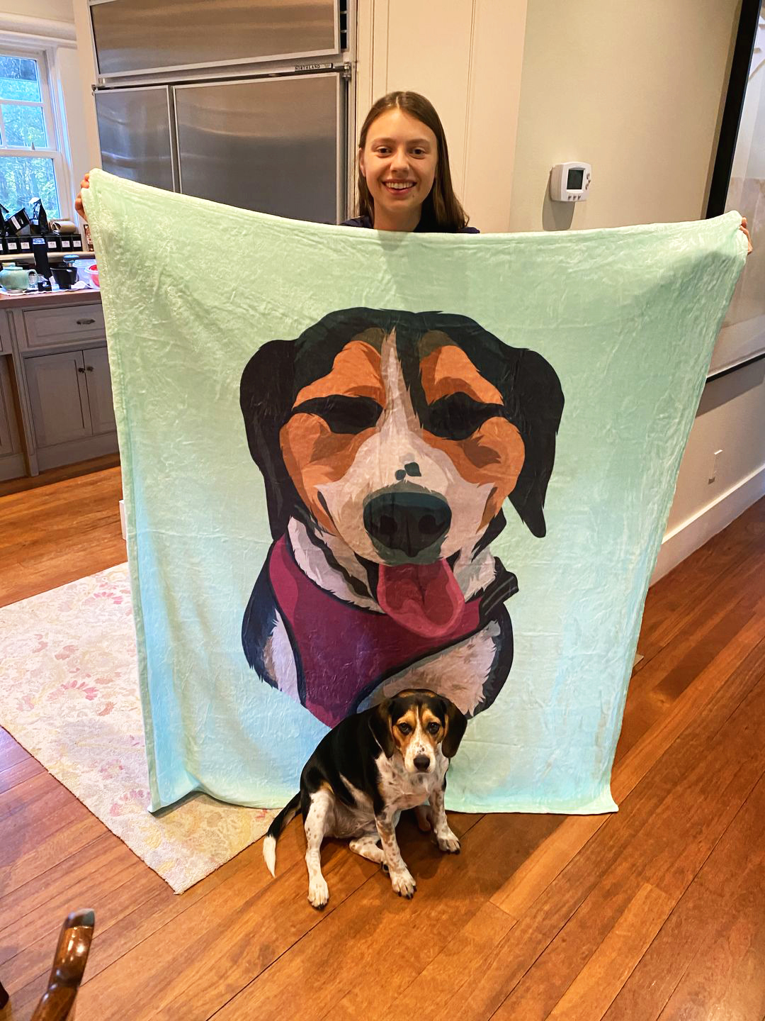 Best Custom Dog Fleece Blankets With Hypoallergenic Fabric & Hand-Drawn Art