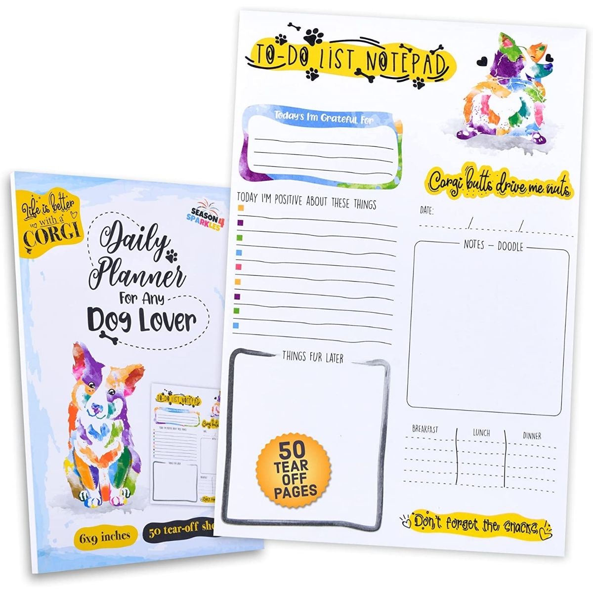 Get The Best Colorful To-Do List Doggy Notebook Planner For Corgi Lovers