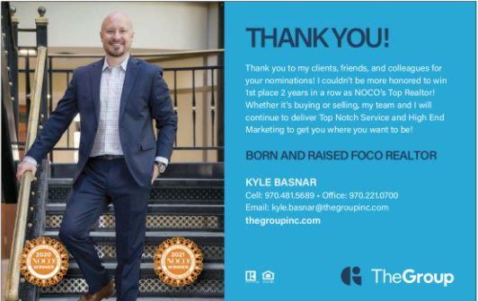 Kyle Basnar Voted #1 REALTOR, NOCO Style Best Of Awards