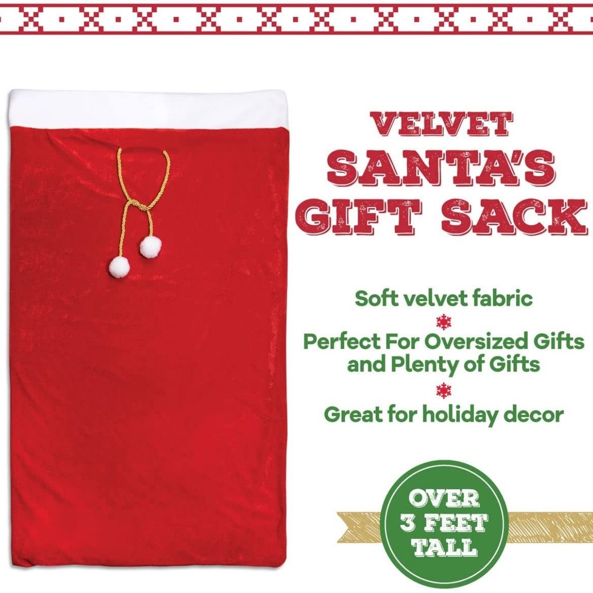 This Extra Large Red & White Santa Sack Is Perfect For Big Gifts & Holiday Decor