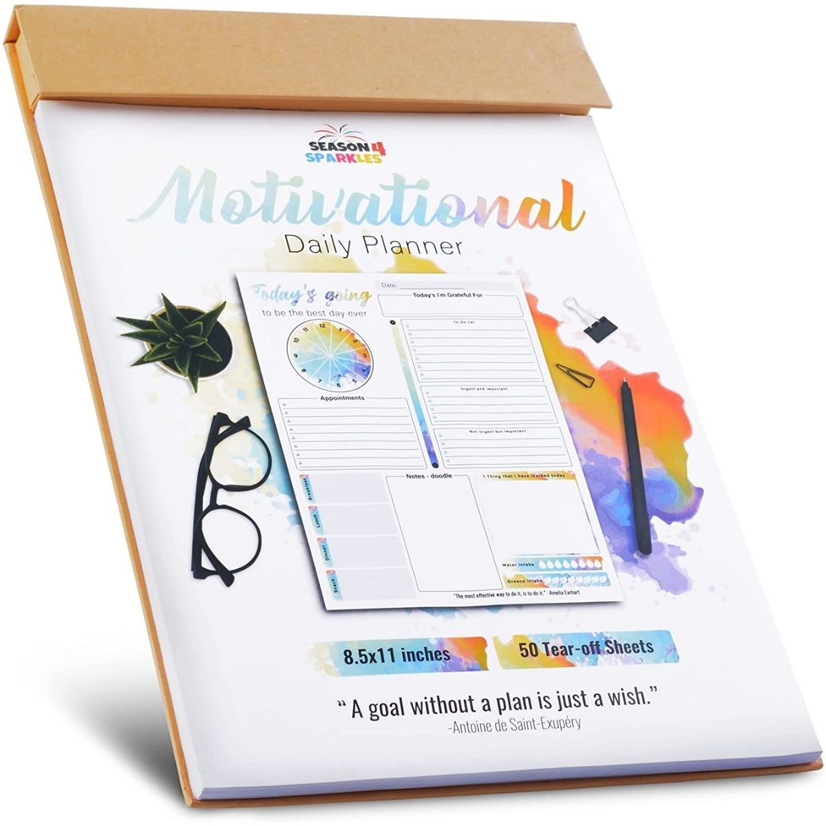 Stay Organized & Motivated With This To Do List Planner With Magnetic Pen Holder