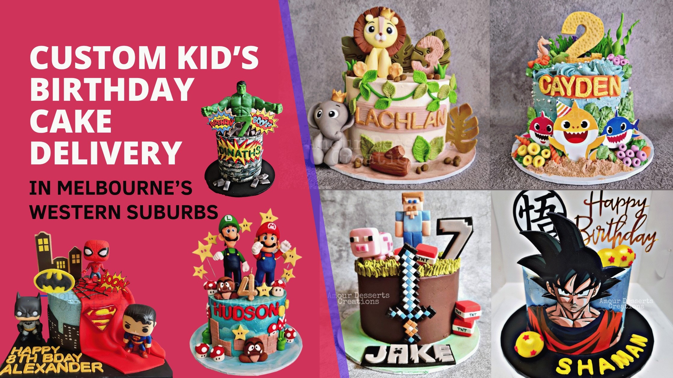 Personalized Childrens' Birthday Cakes by Amour Desserts Now in Melbourne's West