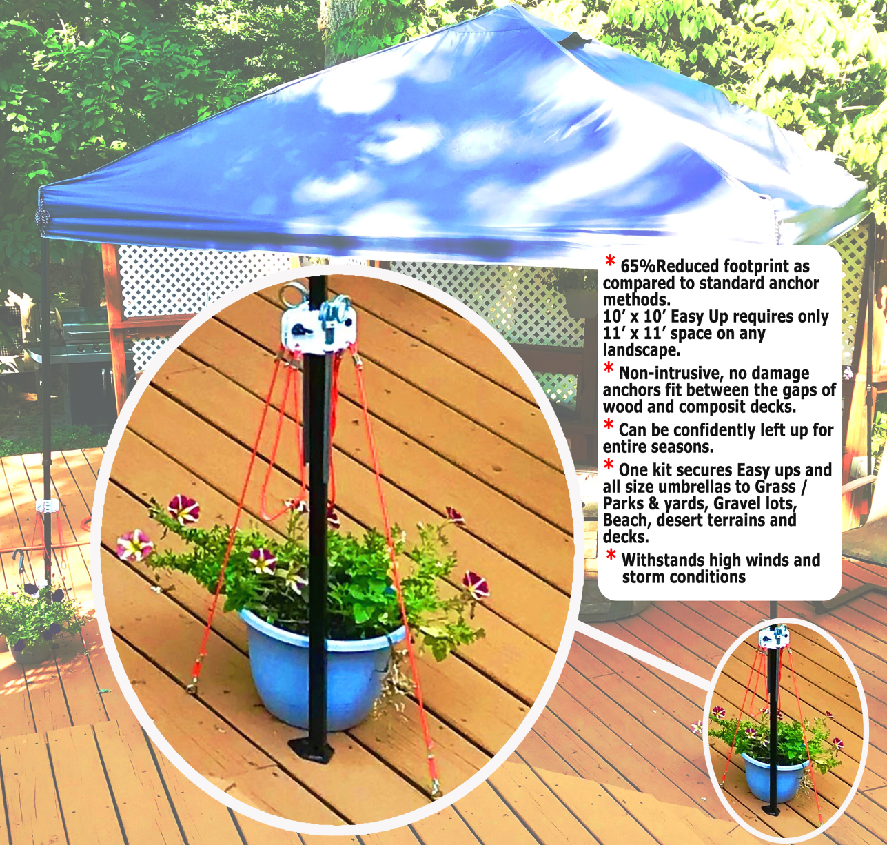 Get The Best Umbrella, Pole & Canopy Secure Anchor System® With HD Steel Stakes