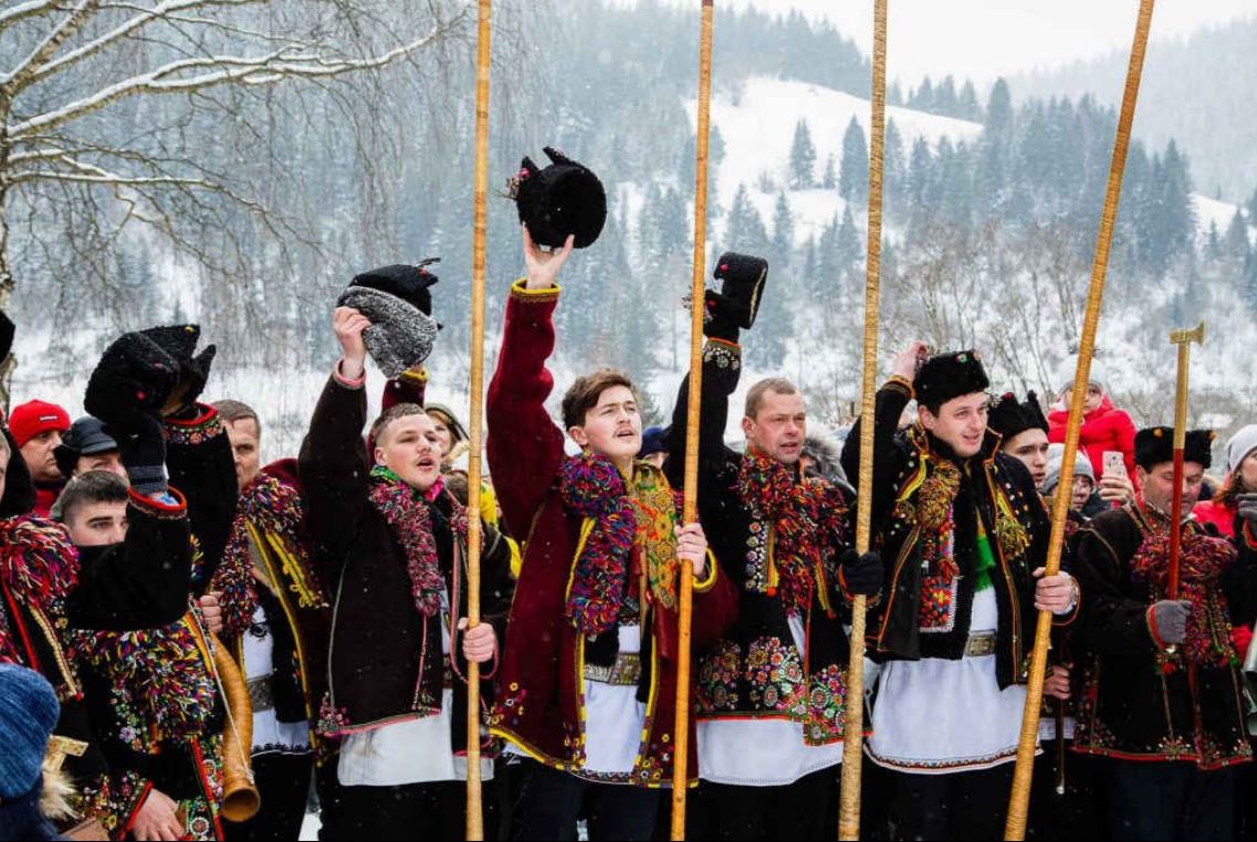 Kryvorivnia. The tradition of Koliada has been a part of the winter holidays.
